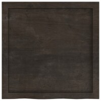 vidaXL Tischplatte Dunkelgrau 60x60x4 cm Massivholz Eiche Behandelt