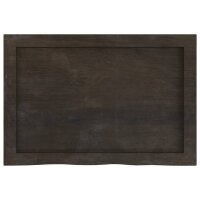 vidaXL Tischplatte Dunkelgrau 60x40x6 cm Massivholz Eiche Behandelt