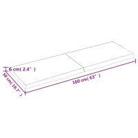 vidaXL Tischplatte Dunkelgrau 160x50x6 cm Massivholz Eiche Behandelt