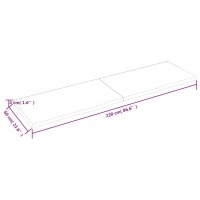 vidaXL Tischplatte Dunkelgrau 220x60x4 cm Massivholz Eiche Behandelt