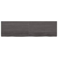 vidaXL Tischplatte Dunkelgrau 180x50x6 cm Massivholz Eiche Behandelt