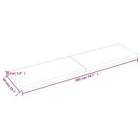 vidaXL Tischplatte Dunkelgrau 200x50x6 cm Massivholz Eiche Behandelt