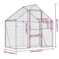 vidaXL Voliere Anthrazit 179x100x185 cm Aluminium