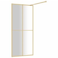 vidaXL Duschwand f&uuml;r Begehbare Dusche mit ESG Klarglas Golden 80x195cm