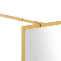 vidaXL Duschwand f&uuml;r Begehbare Dusche mit ESG Klarglas Golden 80x195cm