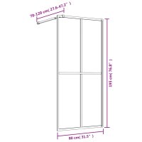 vidaXL Duschwand f&uuml;r Begehbare Dusche mit ESG Klarglas Golden 80x195cm