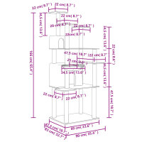 vidaXL Kratzbaum mit Sisal-Kratzs&auml;ulen Hellgrau 166 cm