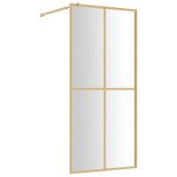 vidaXL Duschwand für Begehbare Dusche mit ESG Klarglas Golden 90x195cm