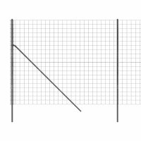 vidaXL Maschendrahtzaun Anthrazit 1,6x25 m Verzinkter Stahl