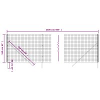 vidaXL Maschendrahtzaun Anthrazit 1,6x25 m Verzinkter Stahl