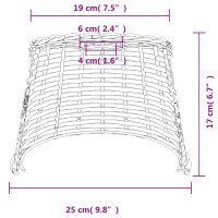 vidaXL Lampenschirm Braun &Oslash;25x17 cm Korbweide