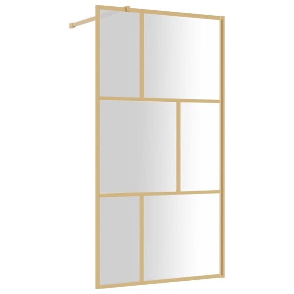 vidaXL Duschwand f&uuml;r Begehbare Dusche ESG Klarglas Golden 100x195cm