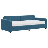 vidaXL Tagesbett mit Matratze Blau 90x200 cm Samt