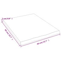 vidaXL Waschtischplatte 40x50x2 cm Massivholz Unbehandelt