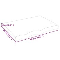 vidaXL Waschtischplatte Hellbraun 80x60x6 cm Massivholz Behandelt