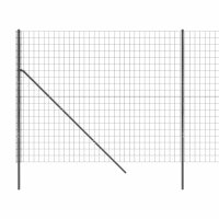 vidaXL Maschendrahtzaun Anthrazit 1,6x25 m Verzinkter Stahl