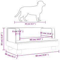 vidaXL Hundebett Schwarz 60x40x30 cm Samt