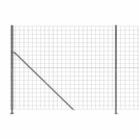 vidaXL Maschendrahtzaun mit Bodenflansch Anthrazit 1,8x25 m