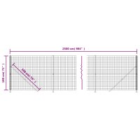 vidaXL Maschendrahtzaun mit Bodenflansch Anthrazit 1,8x25 m