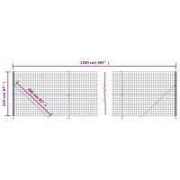 vidaXL Maschendrahtzaun mit Bodenflansch Anthrazit 2,2x25 m