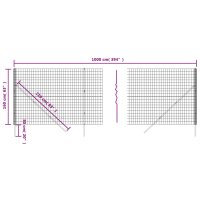 vidaXL Maschendrahtzaun Gr&uuml;n 1,6x10 m Verzinkter Stahl