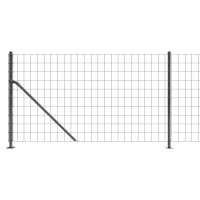 vidaXL Maschendrahtzaun mit Bodenflansch Anthrazit 0,8x25 m