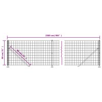 vidaXL Maschendrahtzaun mit Bodenflansch Anthrazit 0,8x25 m