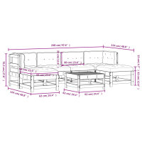 vidaXL 7-tlg. Garten-Lounge-Set mit Kissen Wei&szlig; Massivholz