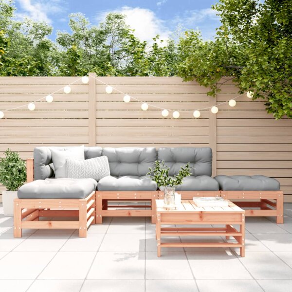 vidaXL 6-tlg. Garten-Lounge-Set mit Kissen Massivholz Douglasie