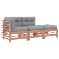 vidaXL 3-tlg. Garten-Lounge-Set mit Kissen Massivholz Douglasie