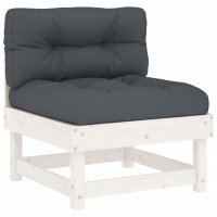 vidaXL 7-tlg. Garten-Lounge-Set mit Kissen Wei&szlig; Massivholz