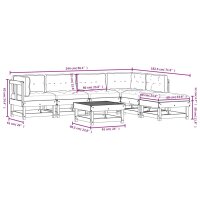 vidaXL 7-tlg. Garten-Lounge-Set mit Kissen Wei&szlig; Massivholz