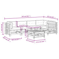 vidaXL 6-tlg. Garten-Lounge-Set mit Kissen Massivholz