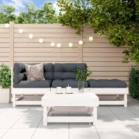 vidaXL 4-tlg. Garten-Lounge-Set mit Kissen Weiß...