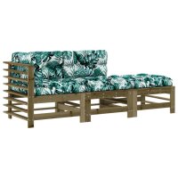 vidaXL 3-tlg. Garten-Lounge-Set mit Kissen Kiefernholz...