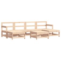 vidaXL 7-tlg. Garten-Lounge-Set mit Kissen Massivholz