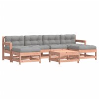 vidaXL 7-tlg. Garten-Lounge-Set mit Kissen Massivholz Douglasie