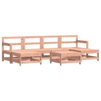 vidaXL 7-tlg. Garten-Lounge-Set mit Kissen Massivholz Douglasie