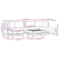 vidaXL 7-tlg. Garten-Lounge-Set mit Kissen Wei&szlig; Massivholz