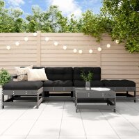 vidaXL 6-tlg. Garten-Lounge-Set mit Kissen Grau Massivholz