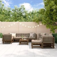 vidaXL 10-tlg. Garten-Lounge-Set mit Kissen Honigbraun...