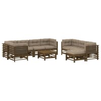 vidaXL 10-tlg. Garten-Lounge-Set mit Kissen Honigbraun...