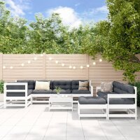 vidaXL 10-tlg. Garten-Lounge-Set mit Kissen Weiß...