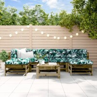 vidaXL 7-tlg. Garten-Lounge-Set mit Kissen Impr&auml;gniertes Kiefernholz