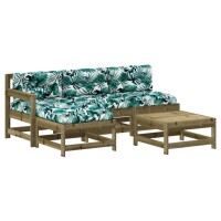 vidaXL 5-tlg. Garten-Lounge-Set mit Kissen...