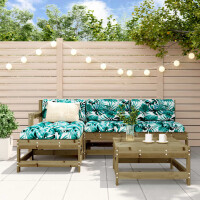 vidaXL 5-tlg. Garten-Lounge-Set mit Kissen...