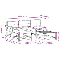 vidaXL 5-tlg. Garten-Lounge-Set mit Kissen Impr&auml;gniertes Kiefernholz