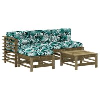 vidaXL 5-tlg. Garten-Lounge-Set mit Kissen...