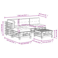 vidaXL 5-tlg. Garten-Lounge-Set mit Kissen Impr&auml;gniertes Kiefernholz