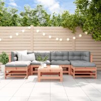 vidaXL 7-tlg. Garten-Lounge-Set mit Kissen Massivholz Douglasie